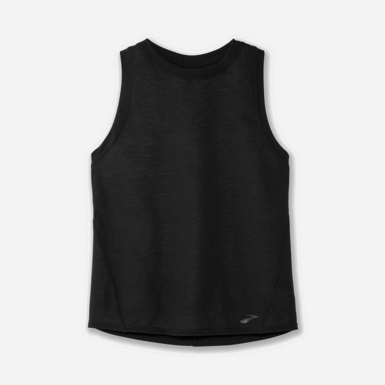 Brooks Women's Distance Running Tank Top Singapore - Heather Violet Dash/Black (68125-SDRQ)